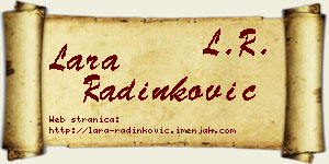 Lara Radinković vizit kartica